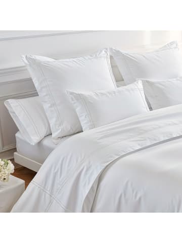 Pierre Cardin Satynowa poszwa "Gold" w kolorze białym na kołdrę