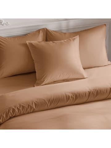 Pierre Cardin Perkalowe prześcieradło w kolorze jasnobrązowym na gumce