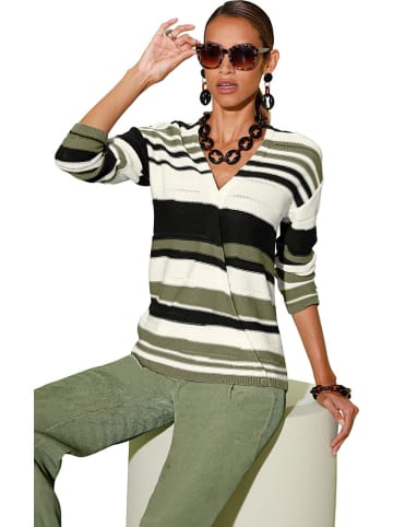 WITT WEIDEN Sweter w kolorze biało-oliwkowym