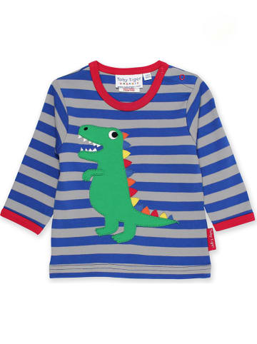 Toby Tiger Longsleeve in Blau/ Grau/ Grün