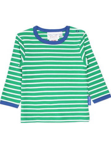 Toby Tiger Longsleeve in Grün/ Blau