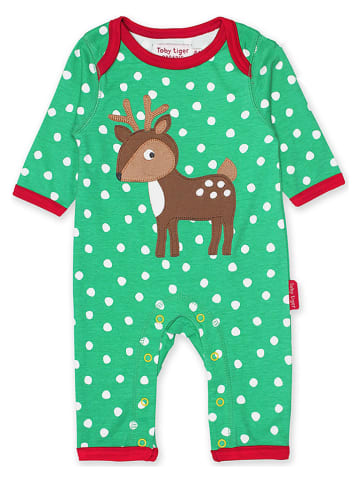 Toby Tiger Overall in Grün/ Rot