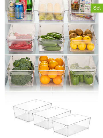 Violeta Home 3er-Set: Kühlschrank-Organizer in Transparent - (B)32,5 x (H)10 x (T)20 cm