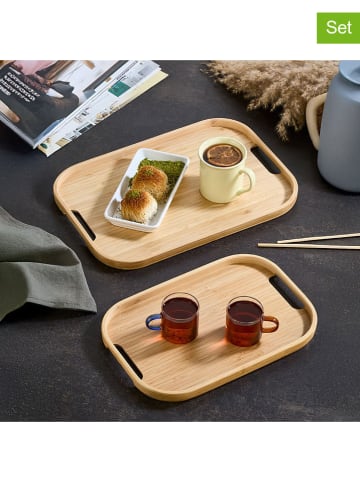 Violeta Home 2er-Set: Tabletts in Hellbraun