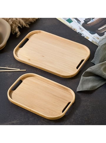 Violeta Home 2er-Set: Tabletts in Hellbraun