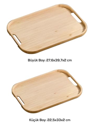 Violeta Home 2-delige set: dienbladen lichtbruin