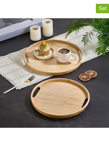 Violeta Home 2er-Set: Tabletts in Hellbraun