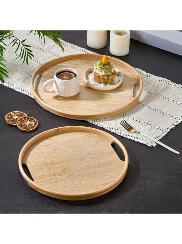 Violeta Home 2-delige set: dienbladen lichtbruin