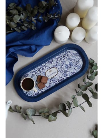 Violeta Home Tablett in Dunkelblau - (L)35 x (B)16 cm