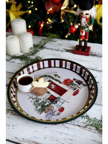 Violeta Home Dienblad wit/rood - Ø 31,5 cm