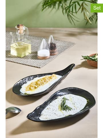 Violeta Home Półmiski (2 szt.) w kolorze czarnym - 27 x 14 cm