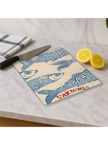 Violeta Home Schneidebrett in Creme/ Blau - (L)30 x (B)20 cm