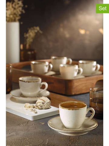 Violeta Home 4er-Set: Teetassen in Creme/ Hellbraun - 220 ml