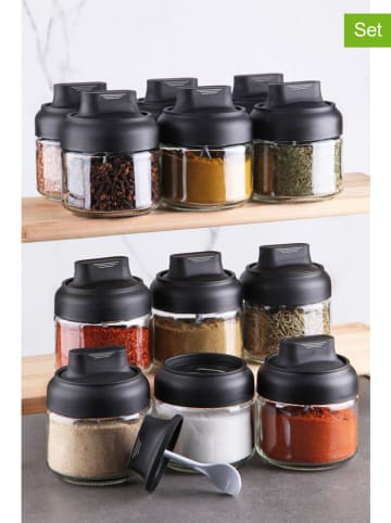 Violeta Home 12er-Set: Vorratsgläser in Schwarz - 300 ml