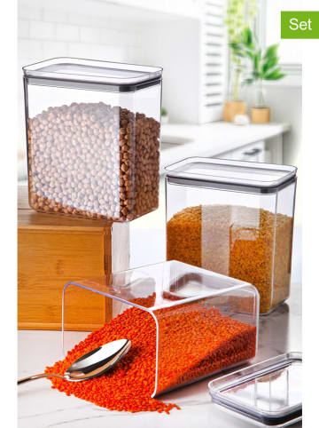 Violeta Home 3-delige set: voorraadcontainers transparant - 2,6 l