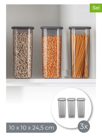 Violeta Home 3-delige set: voorraadpotten grijs - 1,75 l