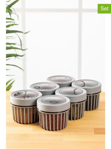 Violeta Home 6er-Set: Vorratsbehälter in Grau - 500 ml
