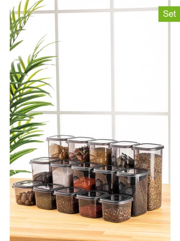 Violeta Home 15-delige set: voorraadcontainers antraciet