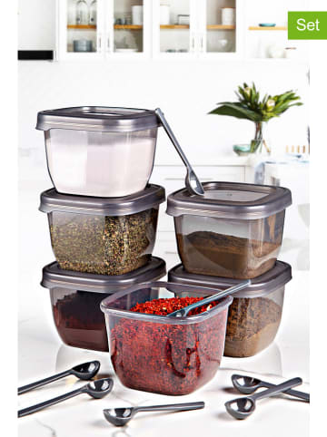 Violeta Home 6er-Set: Vorratsbehälter in Grau - 550 ml