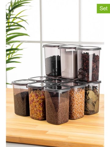 Violeta Home 12-delige set: voorraadcontainers antraciet - 1,2 l
