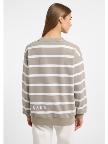 ELBSAND Sweatshirt "Meret" in Beige/ Weiß