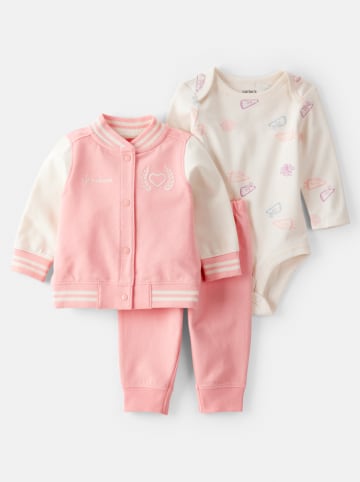 carter's 3tlg. Outfit in Rosa/ Creme