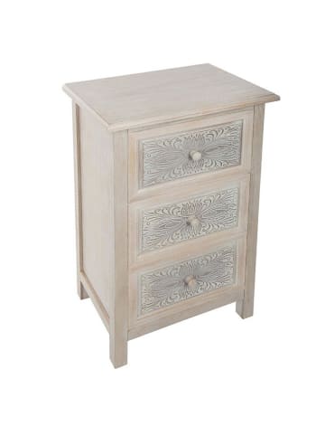 WellHome Nachttisch in Creme - (B)48 x (H)80 x (T)34 cm