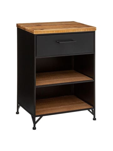 WellHome Nachttisch in Schwarz - (B)43 x (H)64 x (T)34,5 cm
