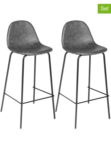 WellHome 2-delige set: barkrukken grijs - (B)44 x (H)95 x (D)42 cm