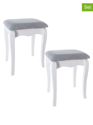 WellHome 2er-Set: Hocker in Weiß - (B)35 x (H)46 x (T)28 cm