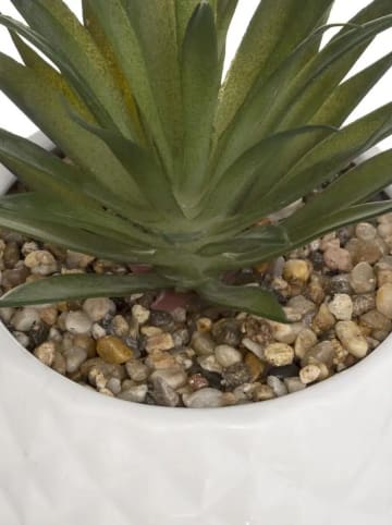 WellHome Kunstpflanze in Grün/ Weiß - (H)19 x Ø 13 cm