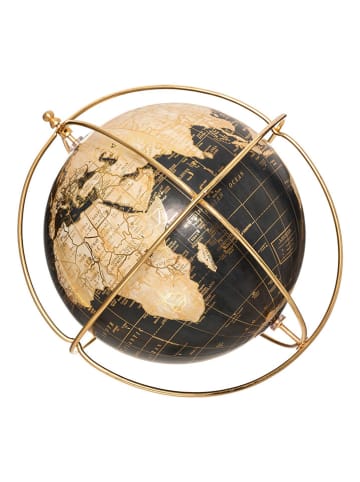 WellHome Deco-object "Globo" zwart/goudkleurig - (B)28 x (H)26,5 x (D)21 cm