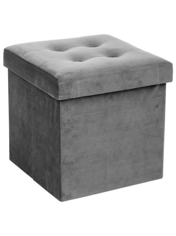 WellHome Opbergpoef grijs - (B)38 x (H)38 x (D)38 cm
