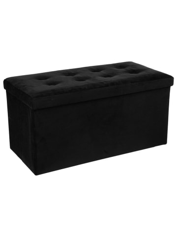 WellHome Opbergpoef zwart - (B)76 x (H)38 x (D)38 cm