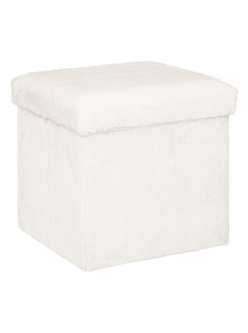 WellHome Opbergpoef wit - (B)38 x (H)38 x (D)38 cm