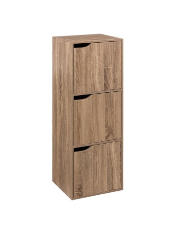 WellHome Beistellkommode in Hellbraun - (B)34,4 x (H)100,5 x (T)32 cm