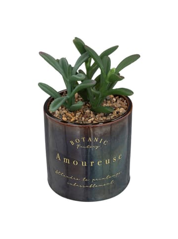 WellHome Sztuczna roślina w kolorze zielono-czarnym - 10 x Ø 9,8 cm