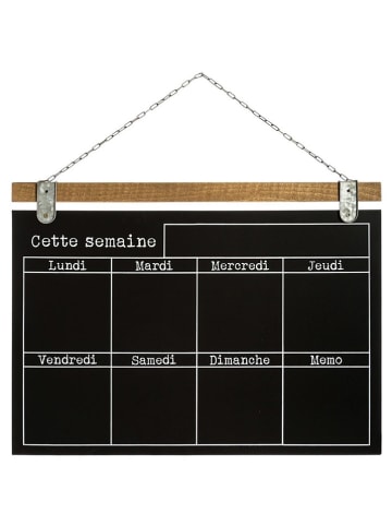 WellHome Wochenplan-Tafel in Schwarz - (L)50 x (T)69 cm