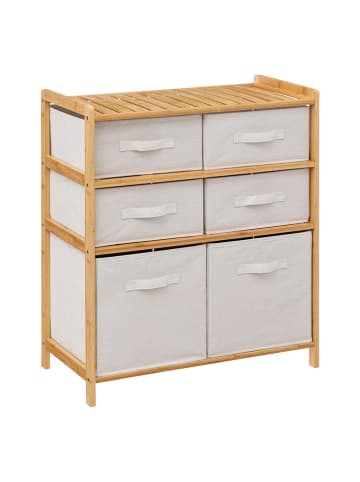 WellHome Aufbewahrungsregal in Hellbraun/ Weiß - (B)66 x (H)78,5 x (T)33 cm