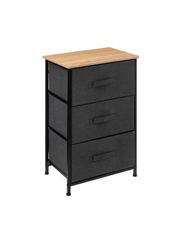 WellHome Aufbewahrungsregal in Schwarz/ Grau - (B)45 x (H)73 x (T)30 cm