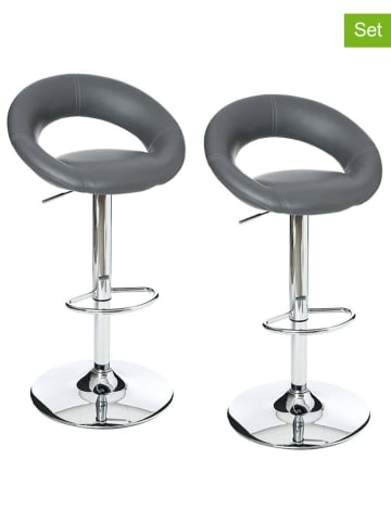 WellHome 2-delige set: barkrukken grijs - (B)47 x (H)80 x (D)52,5 cm