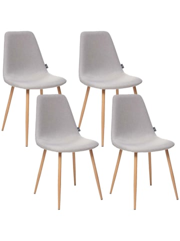 WellHome 4-delige set: eetkamerstoelen lichtgrijs - (B)44 x (H)85,5 x (D)51 cm
