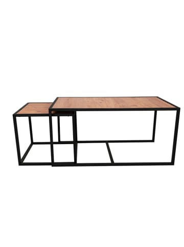 WellHome Set van twee tafels zwart/bruin