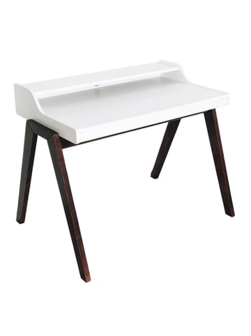 WellHome Schreibtisch ''Nere'' in Weiß/ Braun - (B)110 x (H)86 x (T)75 cm