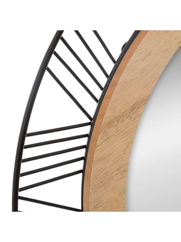 WellHome Spiegel in Schwarz/ Natur - Ø 45 cm