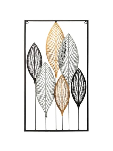 WellHome Wanddecoratie zwart/zilverkleurig/goudkleurig - (L)65 x (B)37 cm