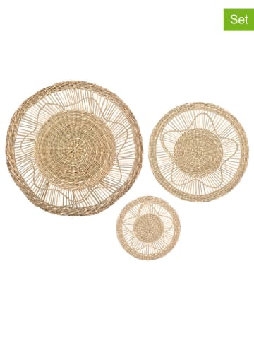 WellHome 3-delige set: wanddecoratie beige