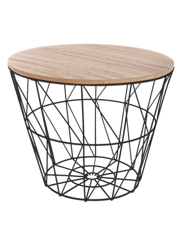 WellHome Bijzettafel beige/ zwart - (H)30,5 x Ø 38 cm