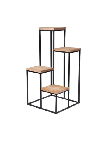 WellHome Pflanzenständer in Schwarz/ Beige - (B)34 x (H)76 x (T)34 cm