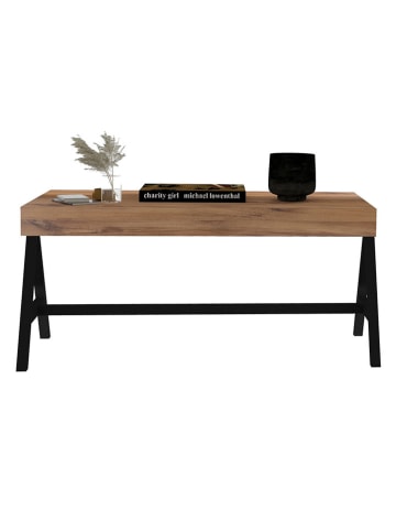 WellHome Couchtisch in Hellbraun/ Schwarz - (B)105 x (H)48 x (T)53 cm